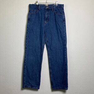 Red Head‎ Brand Co Jeans Mens 32x30 Blue Denim Plaid Lined Relaxed Fit Outdoors